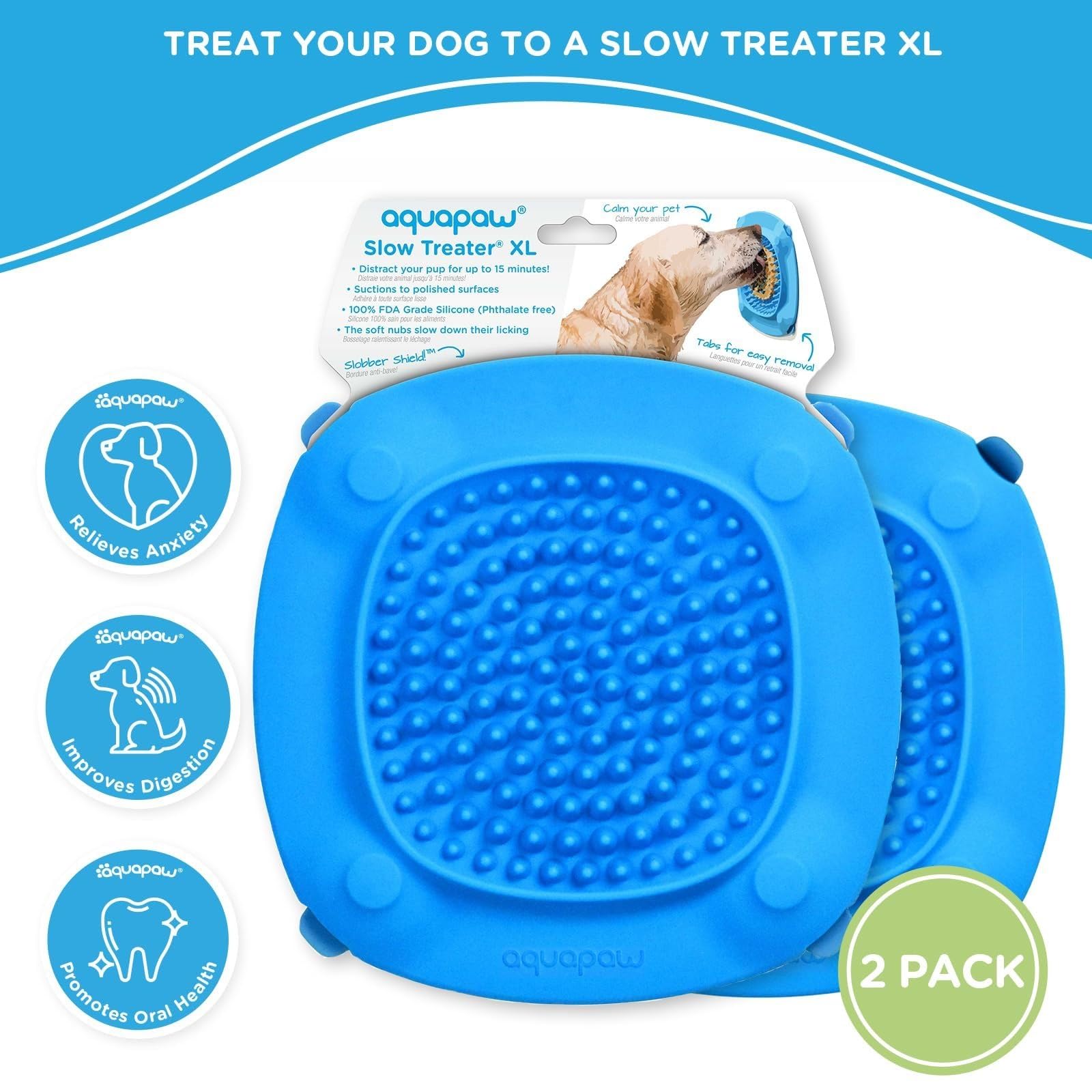 Aquapaw bath mat helps large breeds stay engaged with tasty spreadable treats