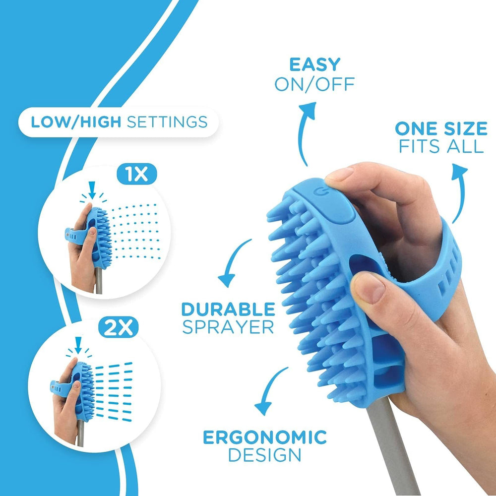 Aquapaw dog shower hose attachment 8ft enables versatile indoor or outdoor baths.