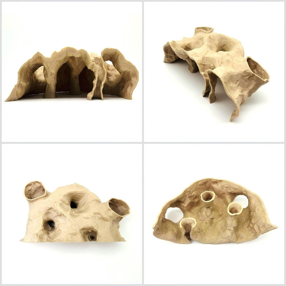Aquarium Cave Decor bare-tank-friendly design fits shallow substrates easily