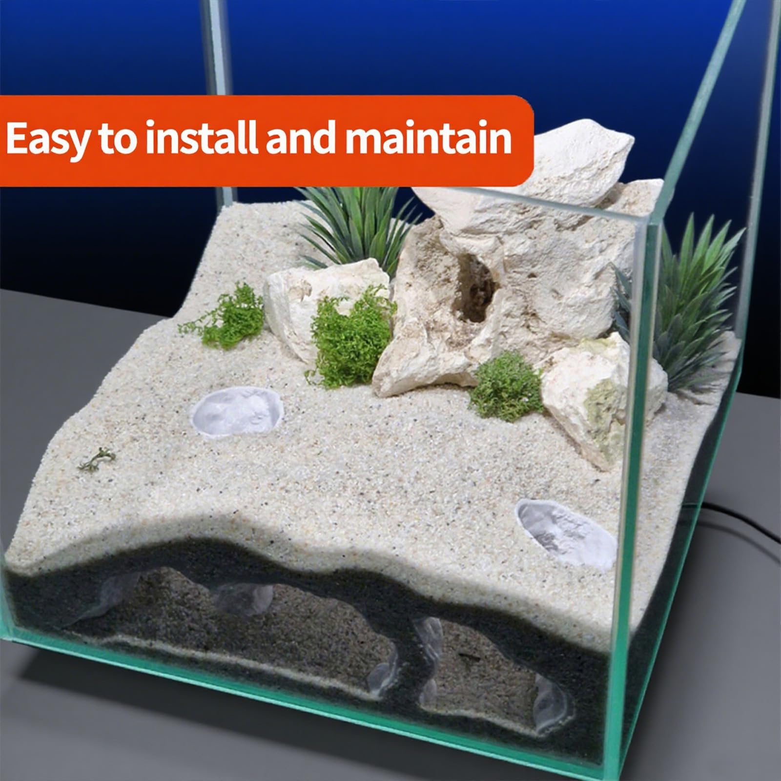 Aquarium Cave Decor natural curve creates flowing lines for seamless aquascapes