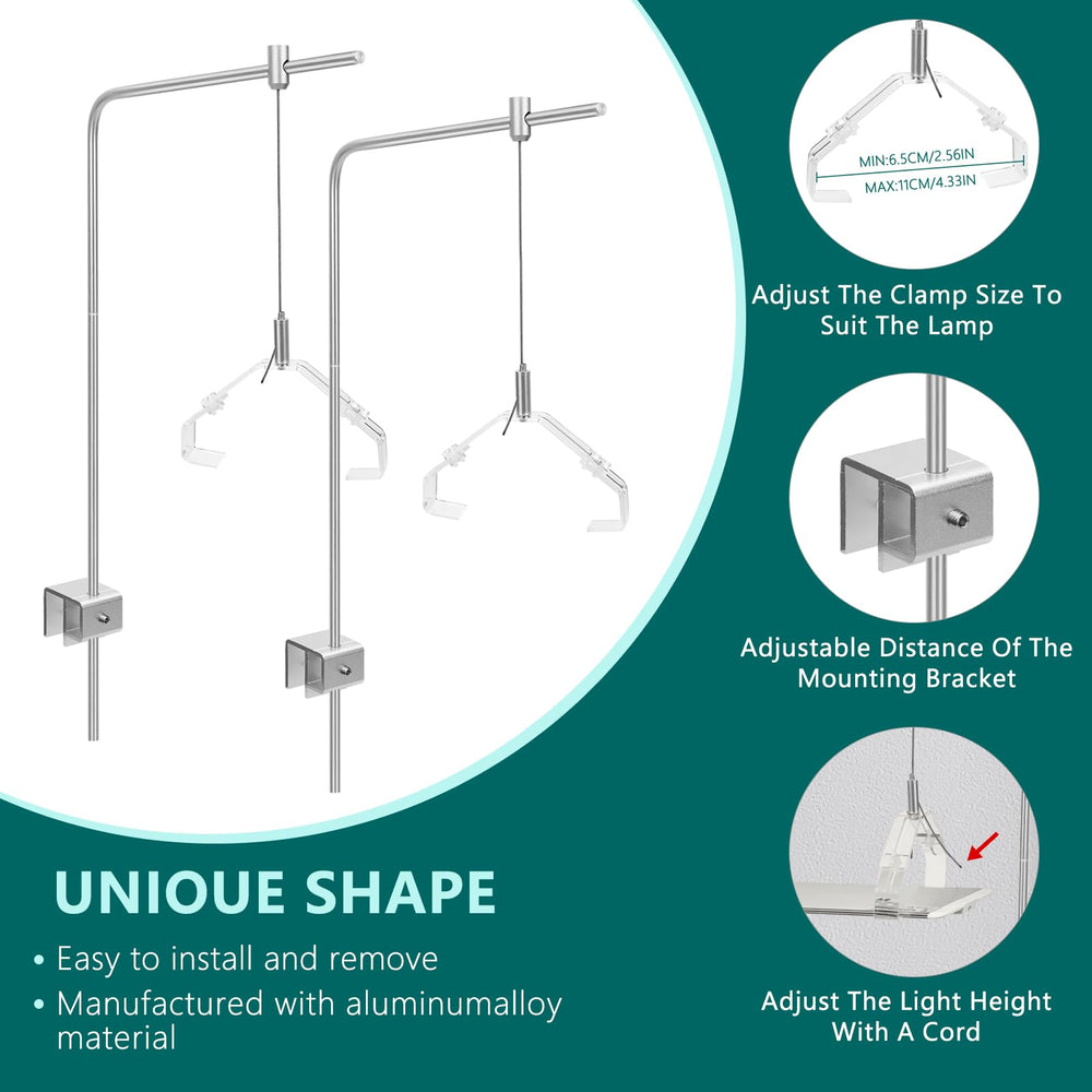 Fixture holder on Aquarium Light Rack supports LED/T5/Hybrid fixtures up to 24 inches