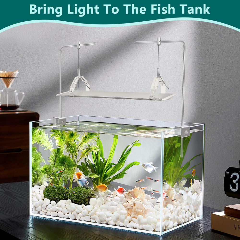 Low-profile Aquarium Light Rack design hides wires for cleaner tank aesthetics
