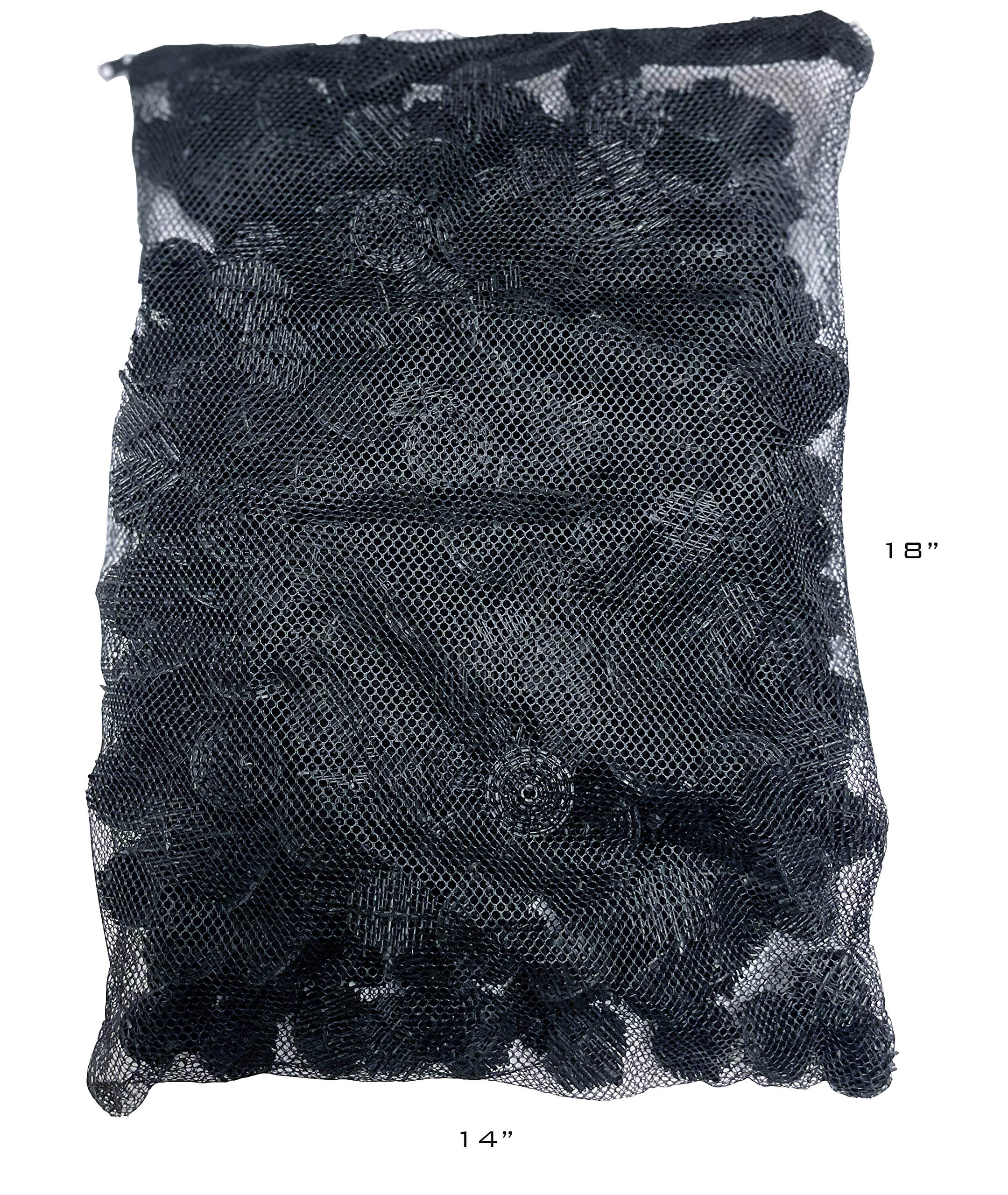 Aquarium Masters bio balls mesh bag with easy access zipper enables quick rinsing and setup.