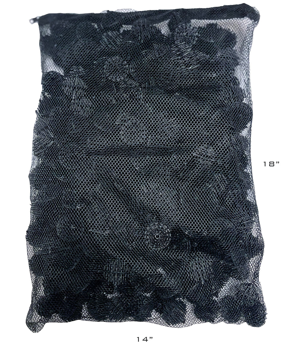 Aquarium Masters bio balls mesh bag with easy access zipper enables quick rinsing and setup.