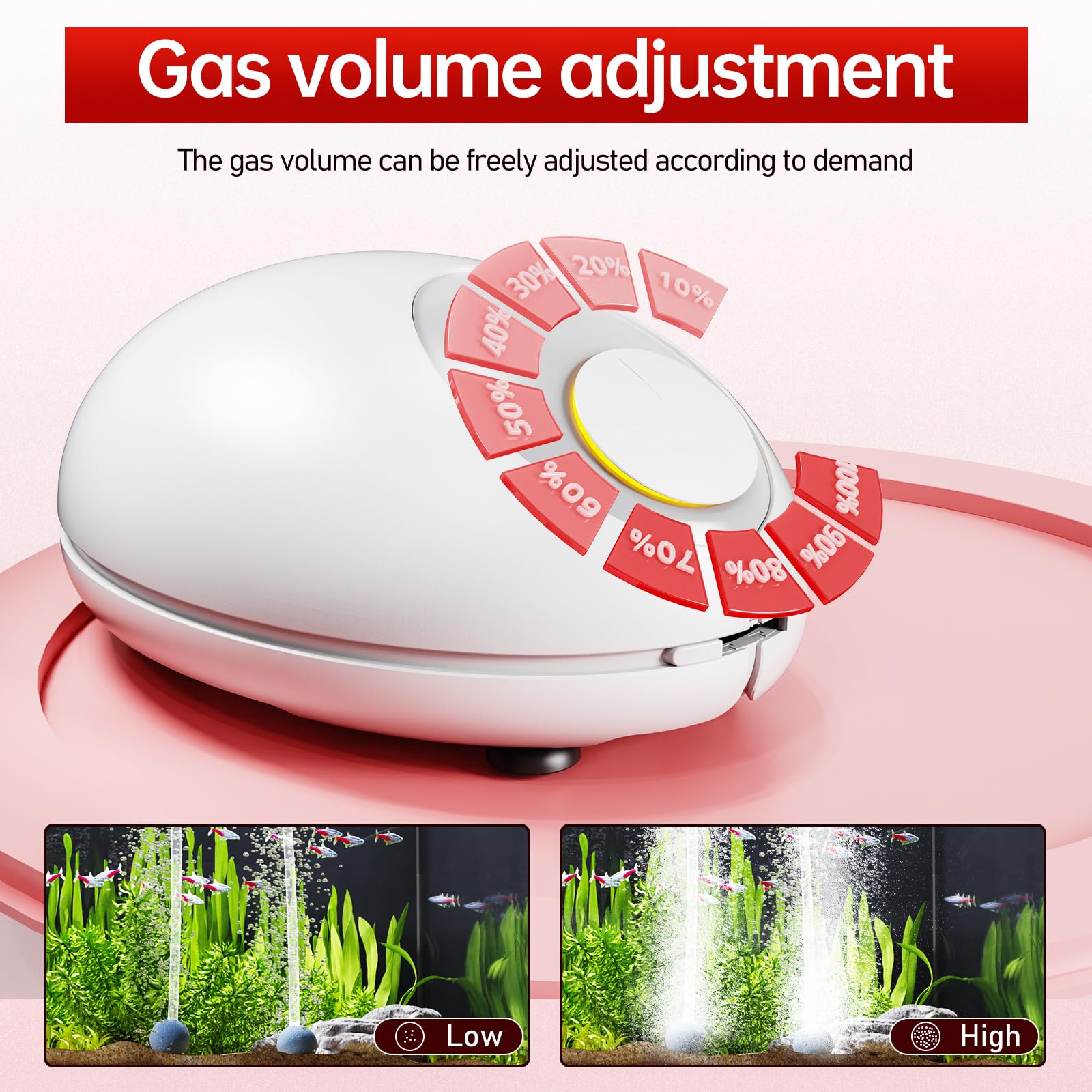 AQUASMITH durable-materials air pump closeup highlights sturdy shell for long-term use.