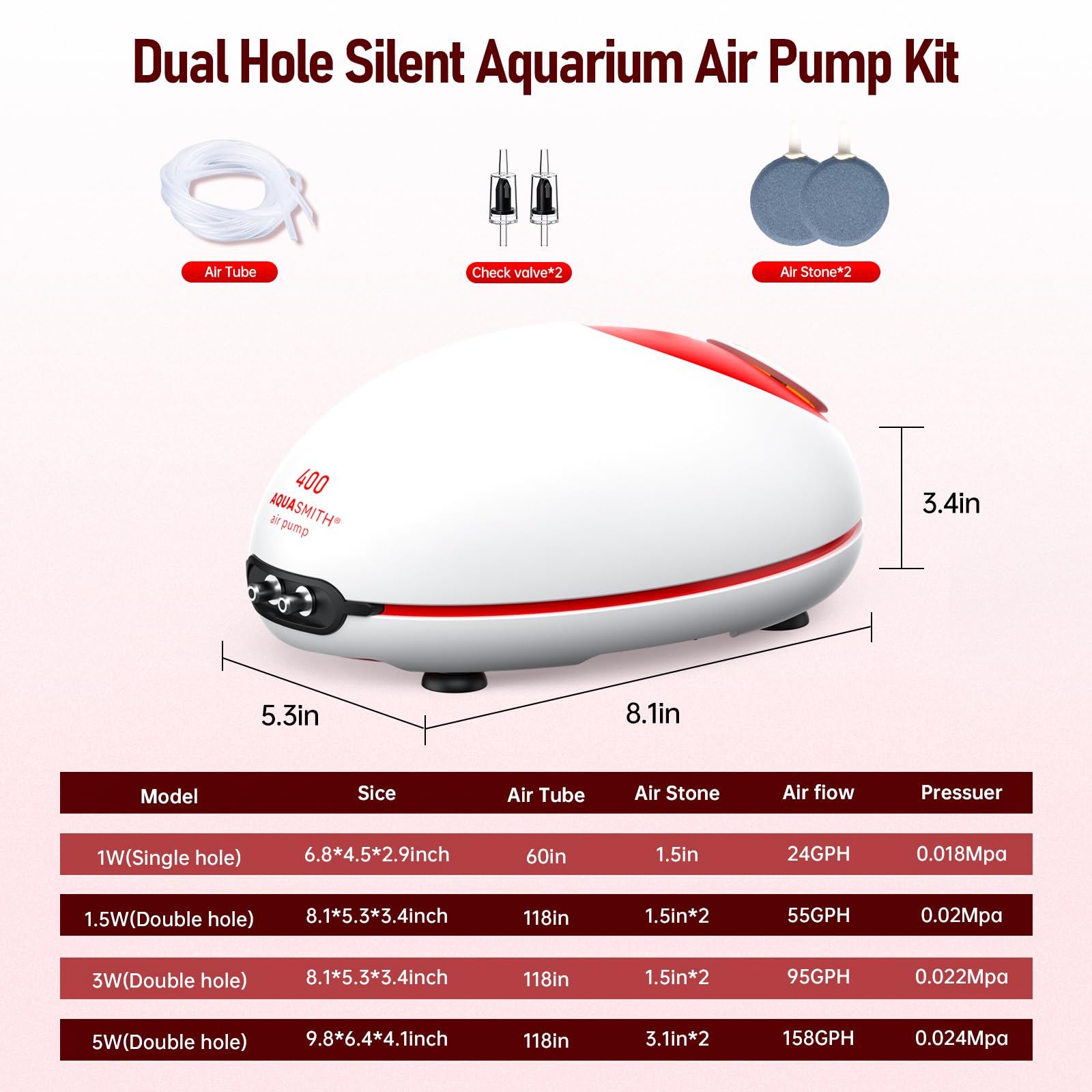AQUASMITH packaging image shows included accessories and ready-to-use aquarium setup.