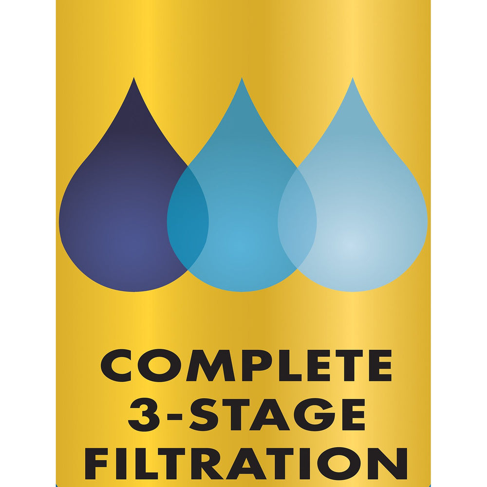 Aqua-Tech EZ-Change blue carbon-layer close-up highlights odor and impurity removal potential.