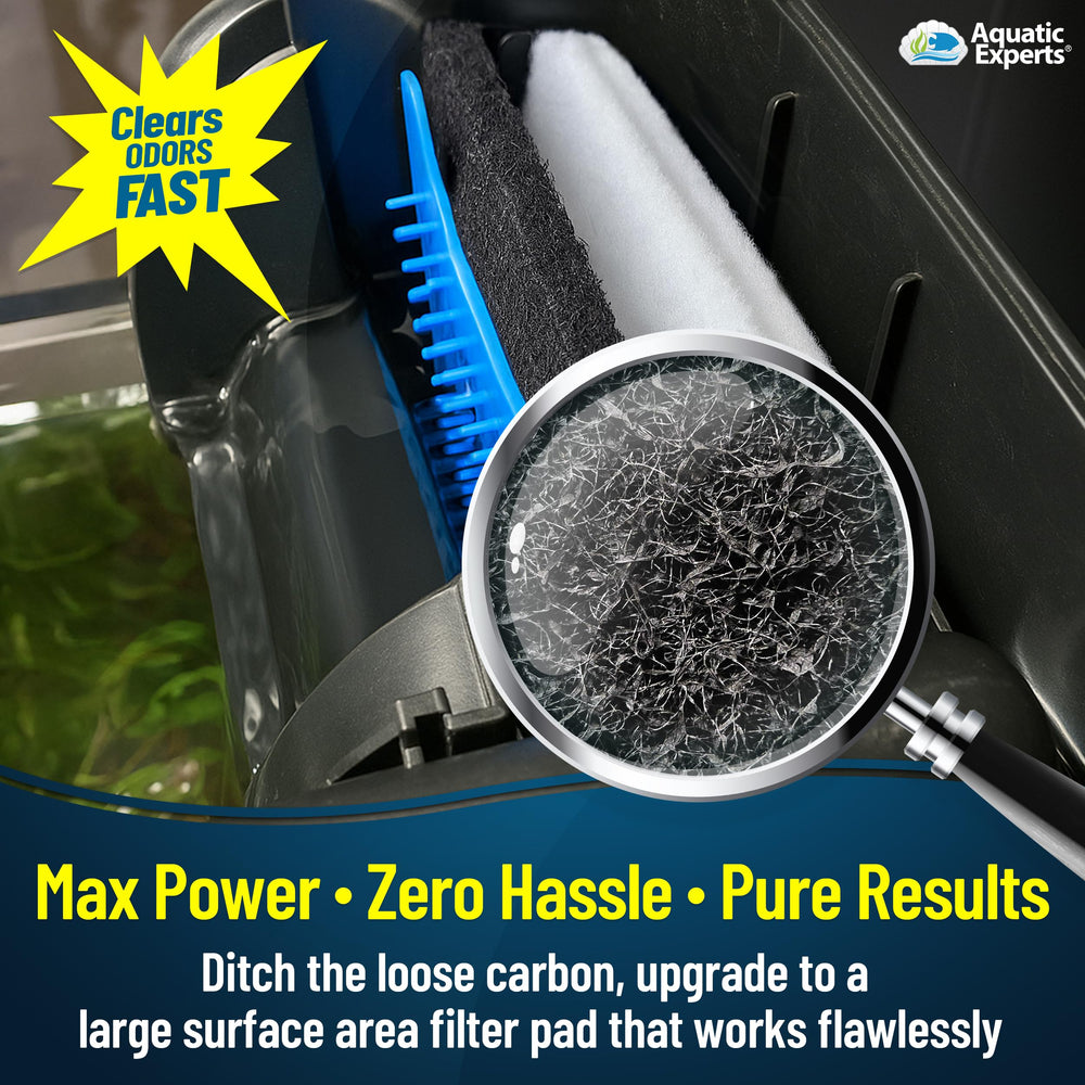 Aquatic Experts Carbon Pad pond-use keeps water cleaner for outdoor setups.