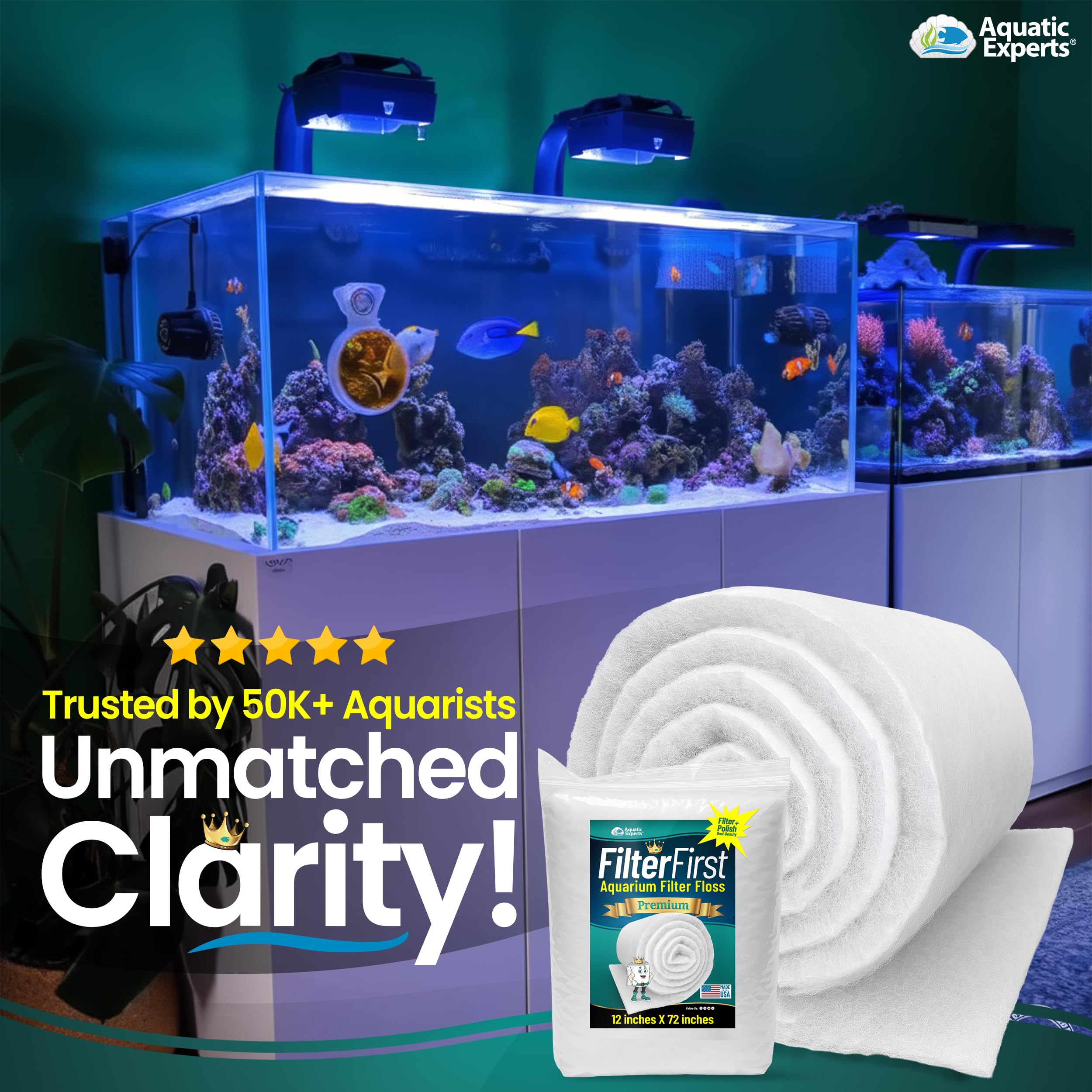 Aquatic Experts FilterFirst tip: water flows through looser side first to capture debris.