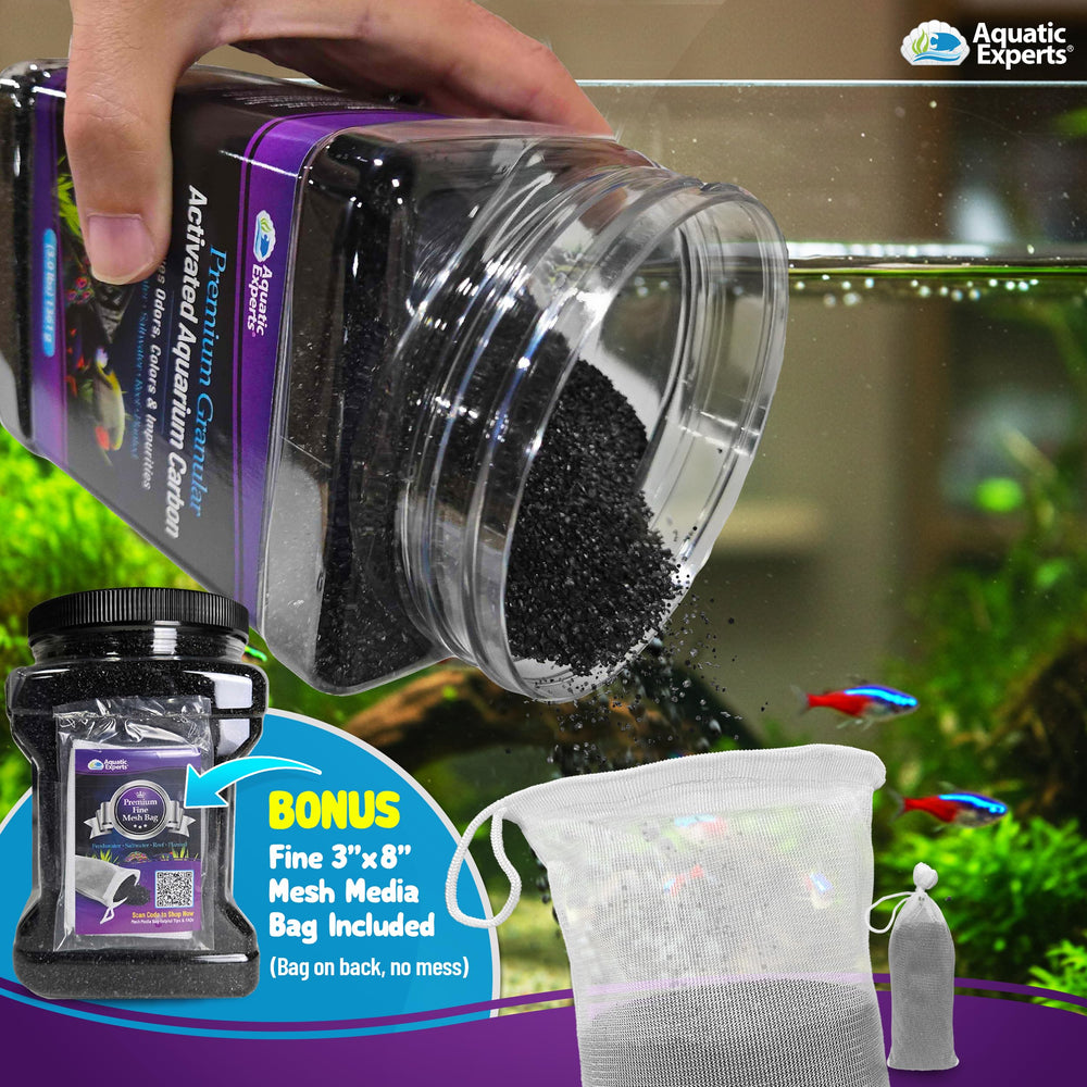 Aquatic Experts fine mesh bag use demonstrates containment while preserving flow.