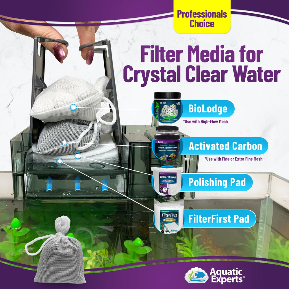 Aquatic Experts pack de 3 bolsas 8x12 para filtración compacta.