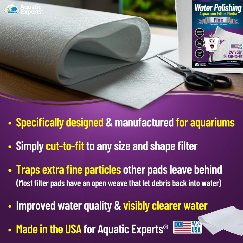 Aquatic Experts polishing-filter-pad-cut-to-fit allows custom sizing for any filter