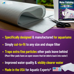 Aquatic Experts polishing-filter-pad-cut-to-fit allows custom sizing for any filter