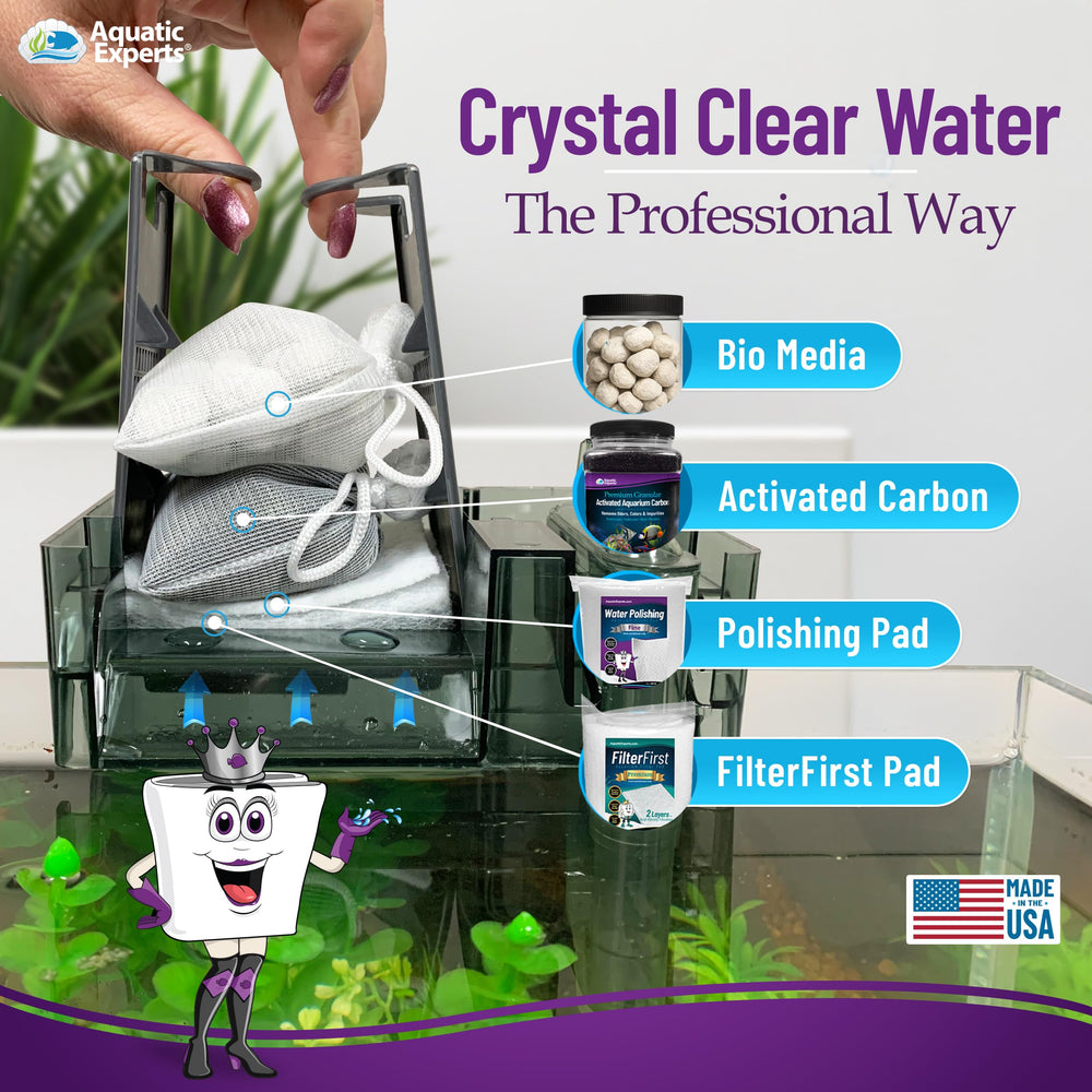 Aquatic Experts polishing pad layered with media in a filter system