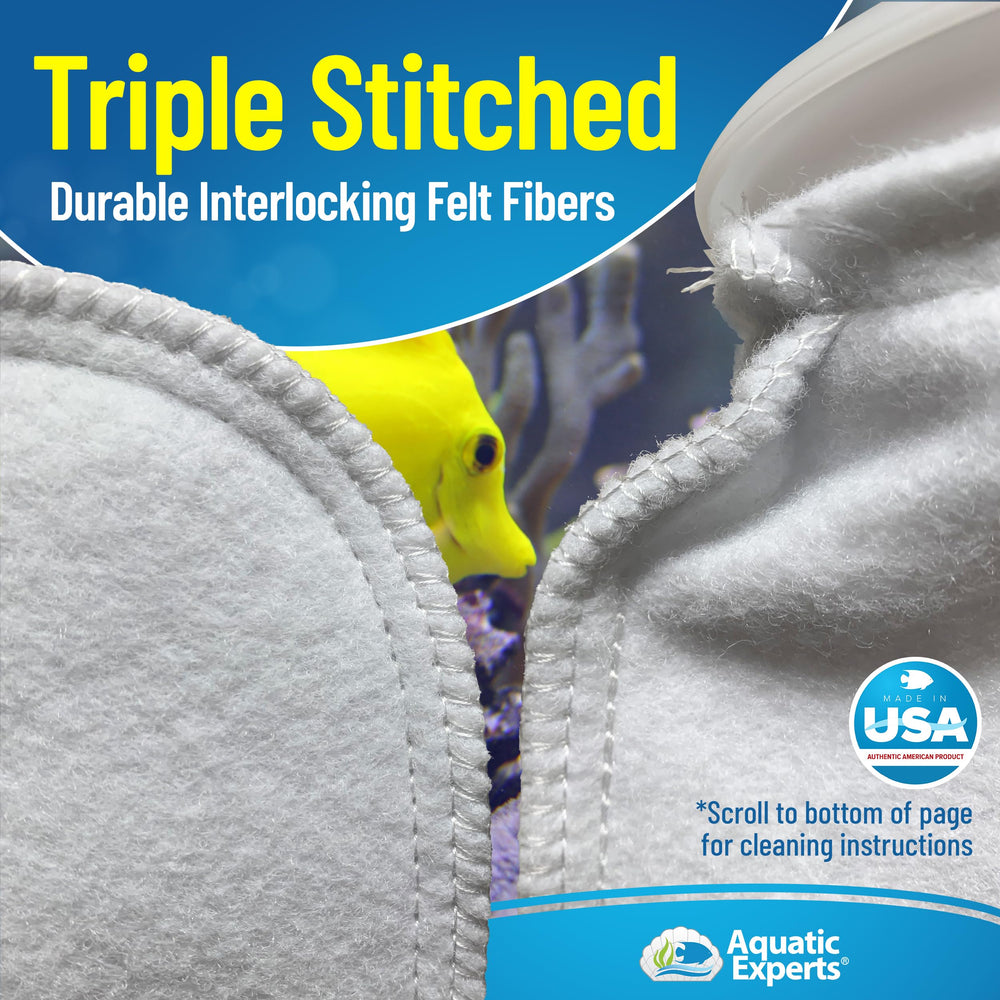 Aquatic Experts reusable sock with strong stitching supports long-term aquarium maintenance.