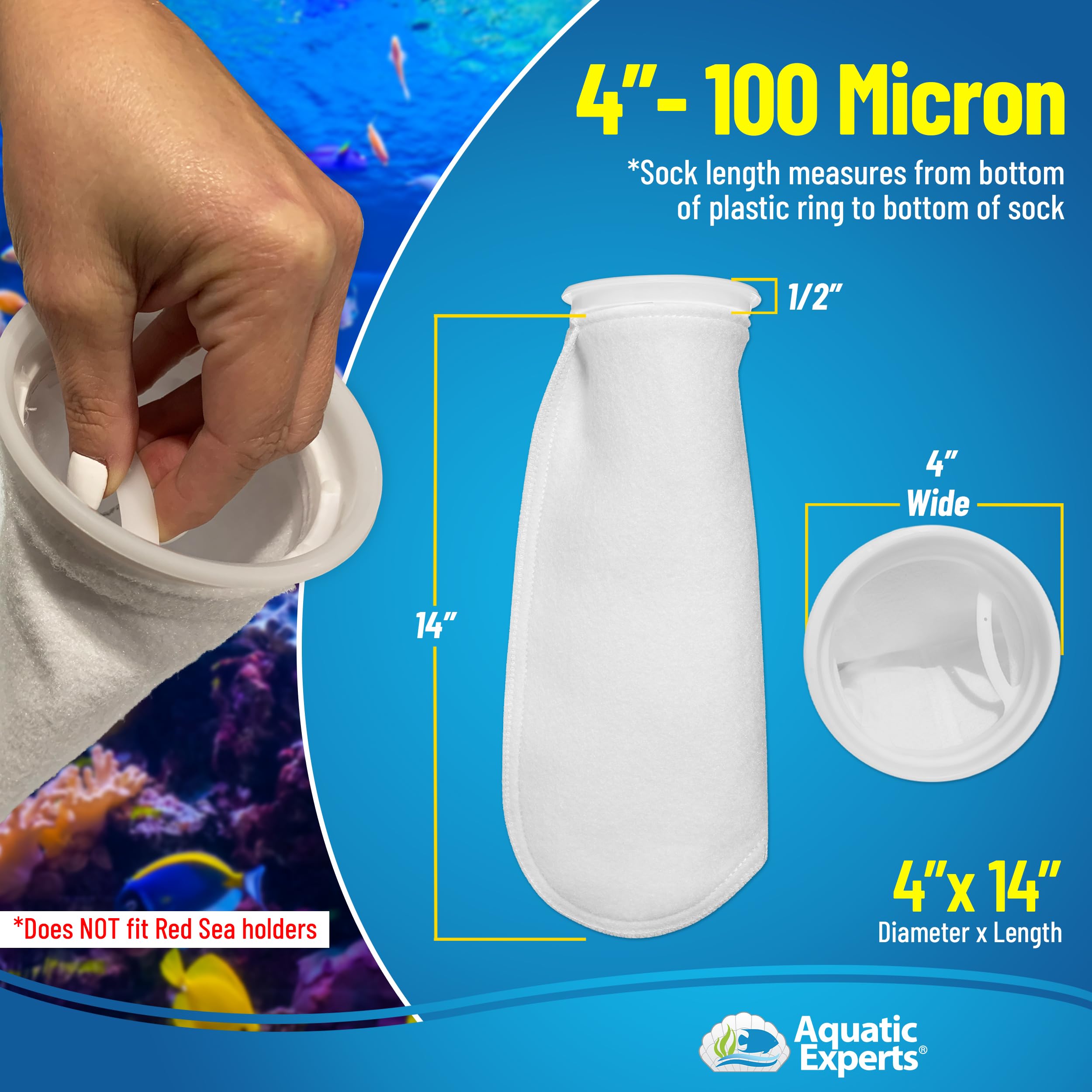 Aquatic Experts USA-manufactured socks ensure safe, reliable aquarium filtration