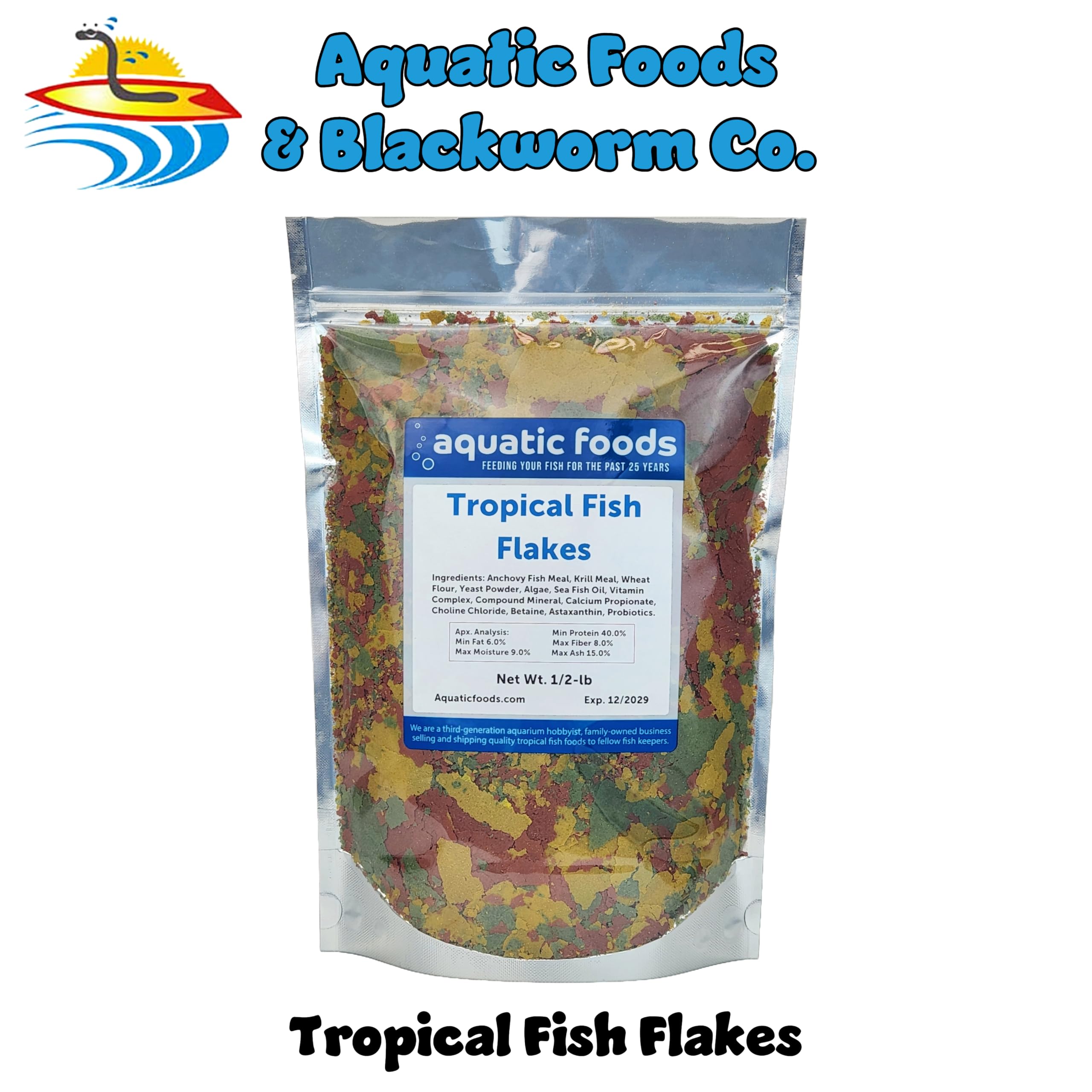 Aquatic Foods Inc 2-type pellet mix feeding community tanks with balanced texture.