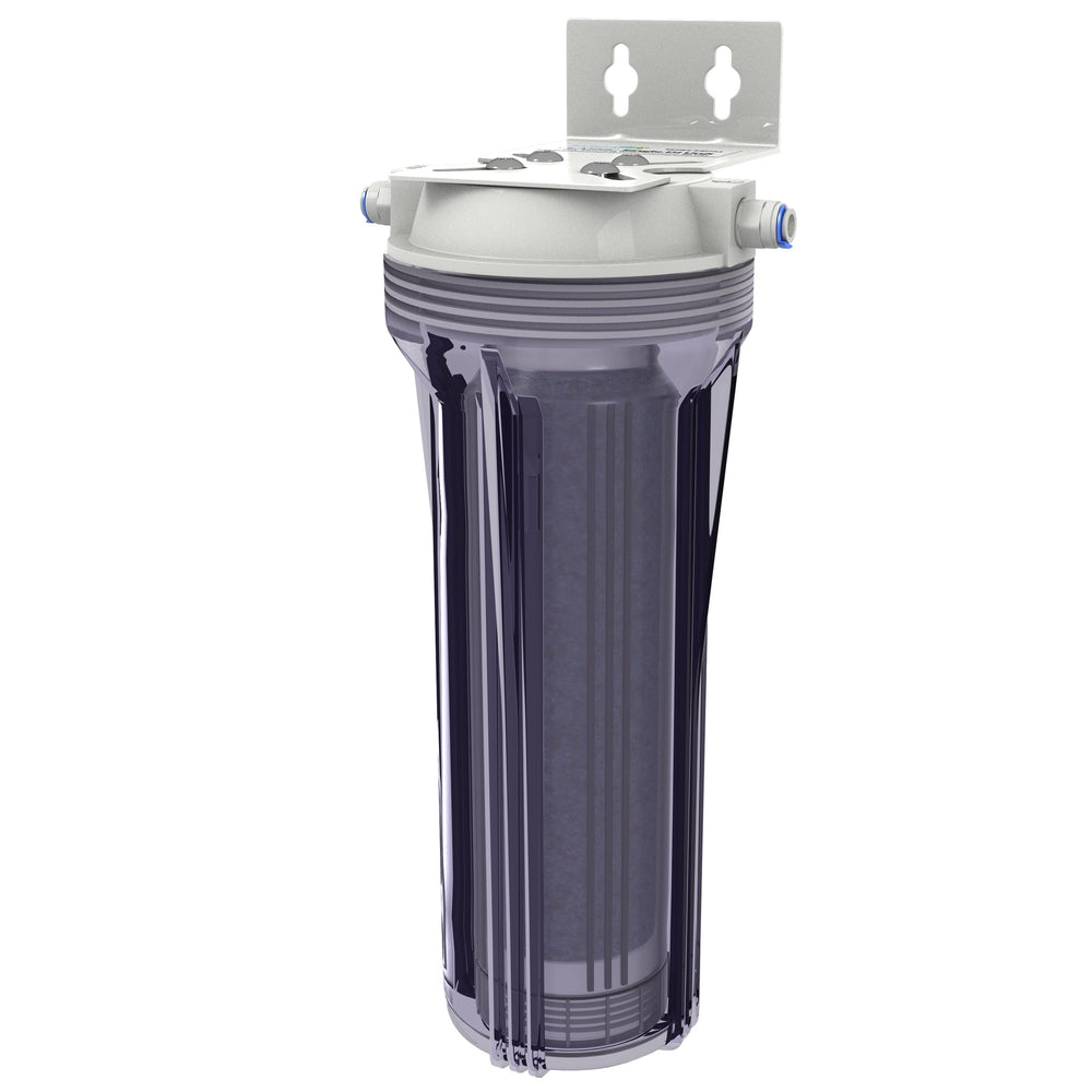 Aquatic Life color-changing DI resin canister shows replacement timing for consistent water quality.