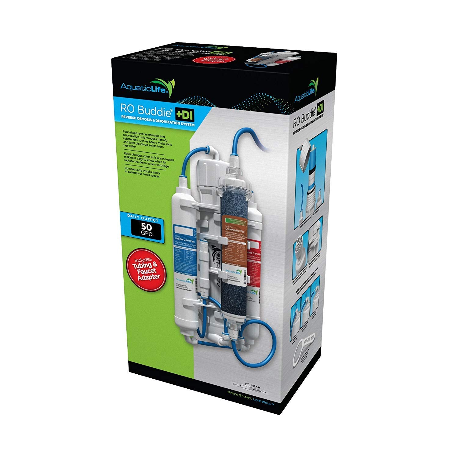 Aquatic Life RO Buddie 50 GPD performance supports steady tank water changes.