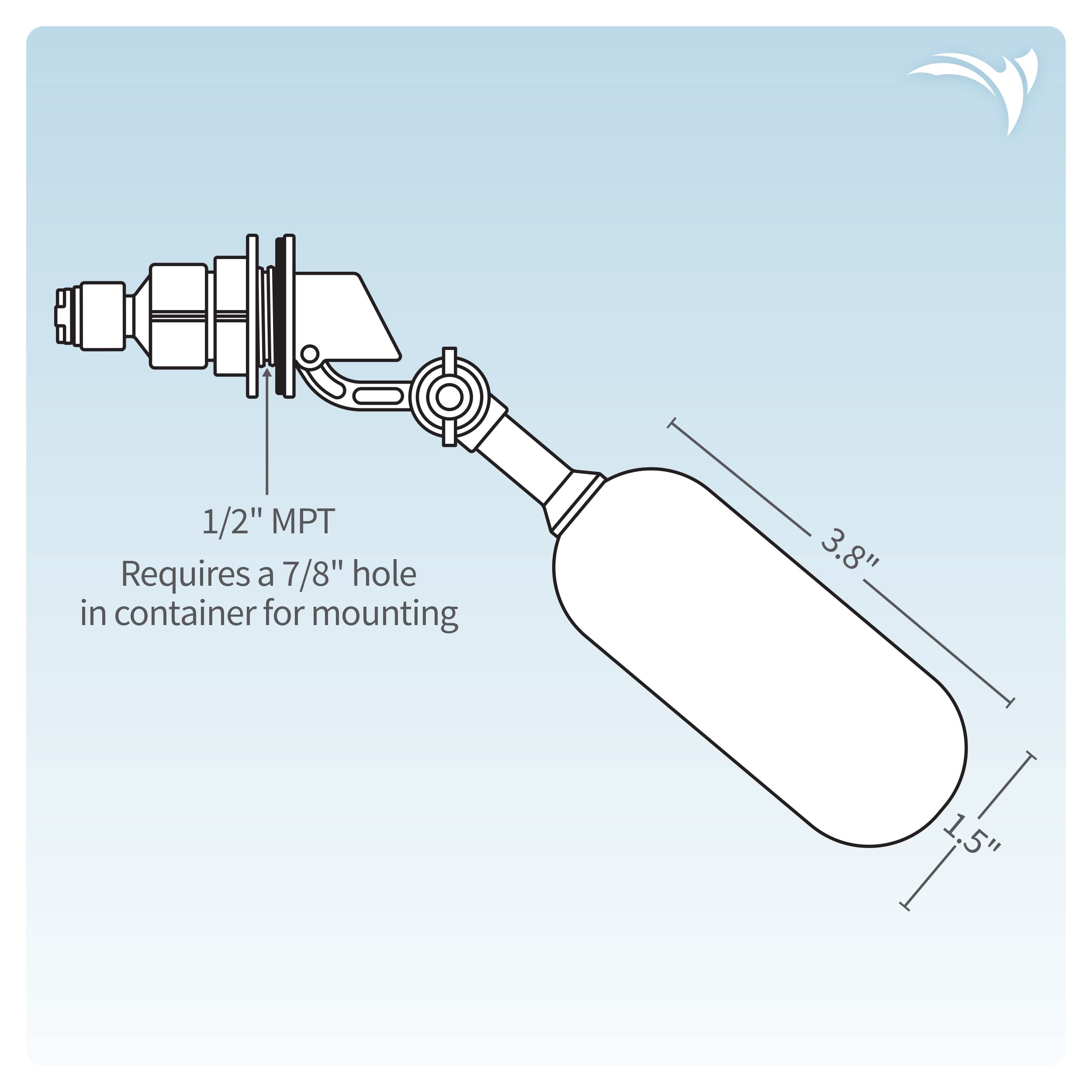 AquaticLife auto shut-off valve detail demonstrates reliable water control for tanks