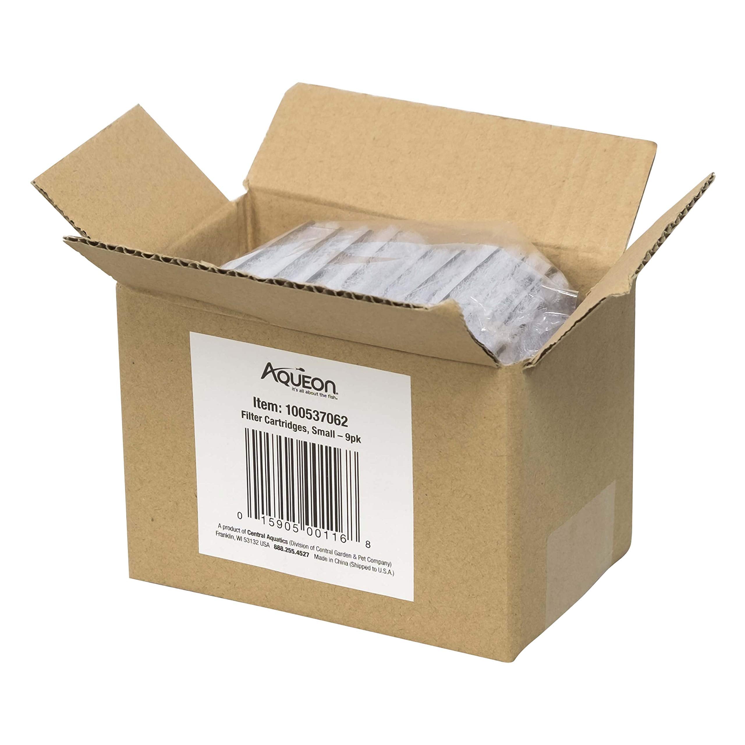 Aqueon 9-pack packaging keeps replacement supplies ready.