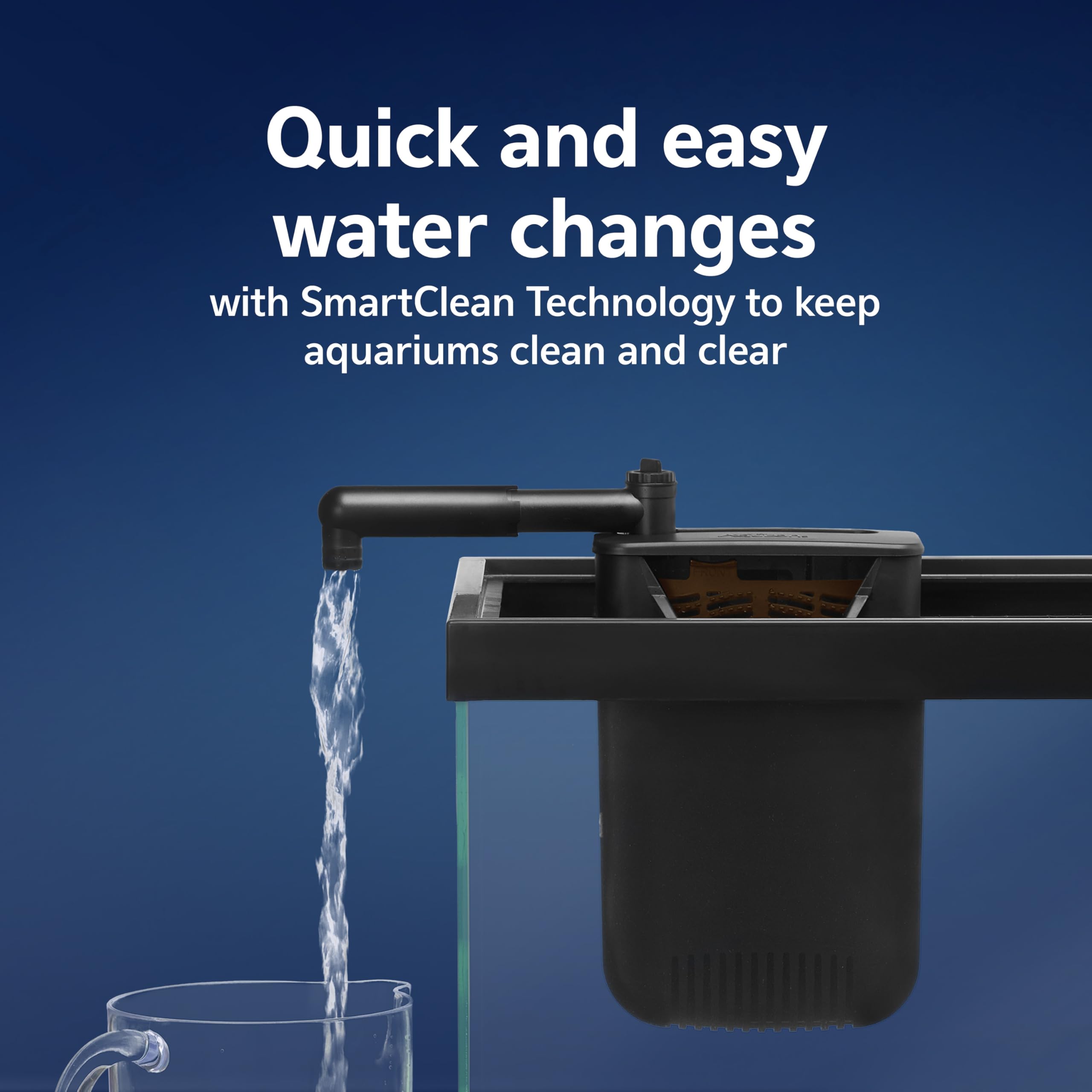 Aqueon Adjustable-flow control lets you tailor filtration for your tank.