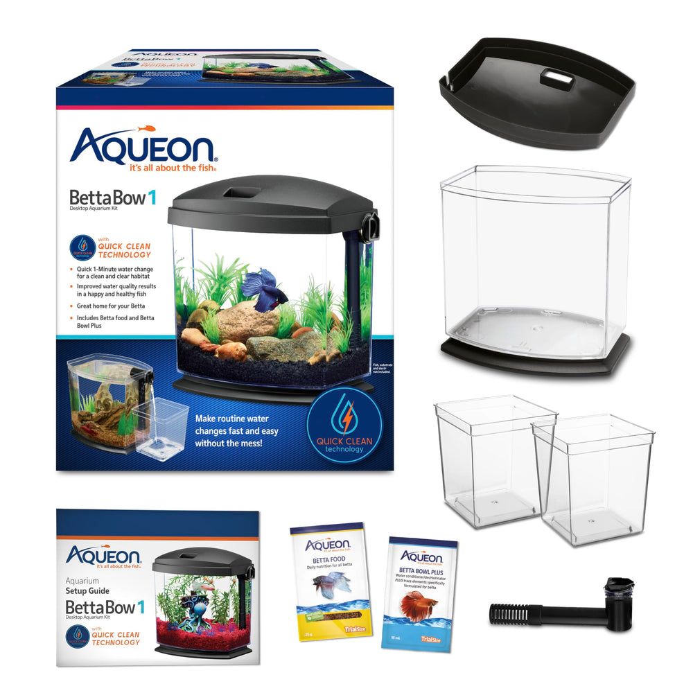 Aqueon BettaBow clear acrylic vessel for crystal-clear viewing