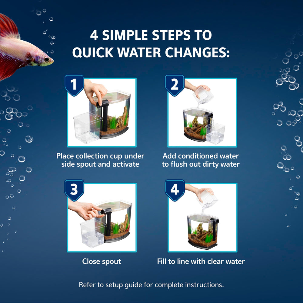 Aqueon BettaBow water care sample kickstarts safe tank maintenance