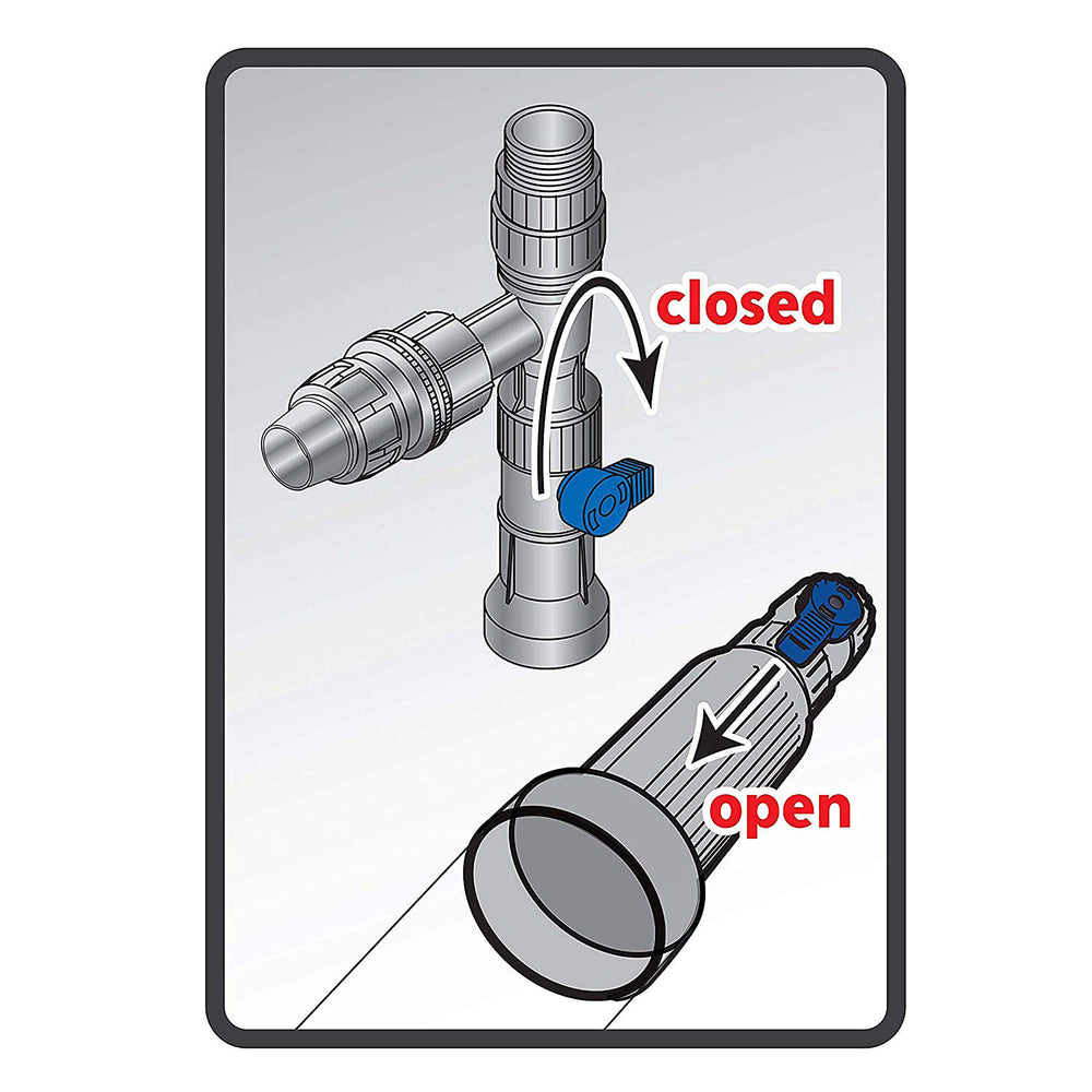 Aqueon flow-control valve enables precise water rate adjustment.