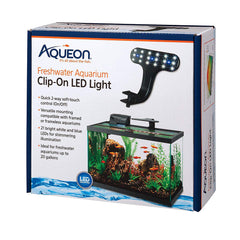 Aqueon freshwater clip-on LED light highlights your aquarium with bright, shimmering illumination.