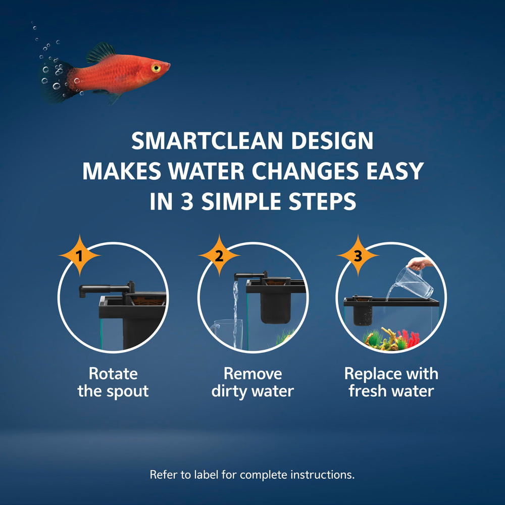 Aqueon Hanging clip installation enables quick setup on framed tanks.