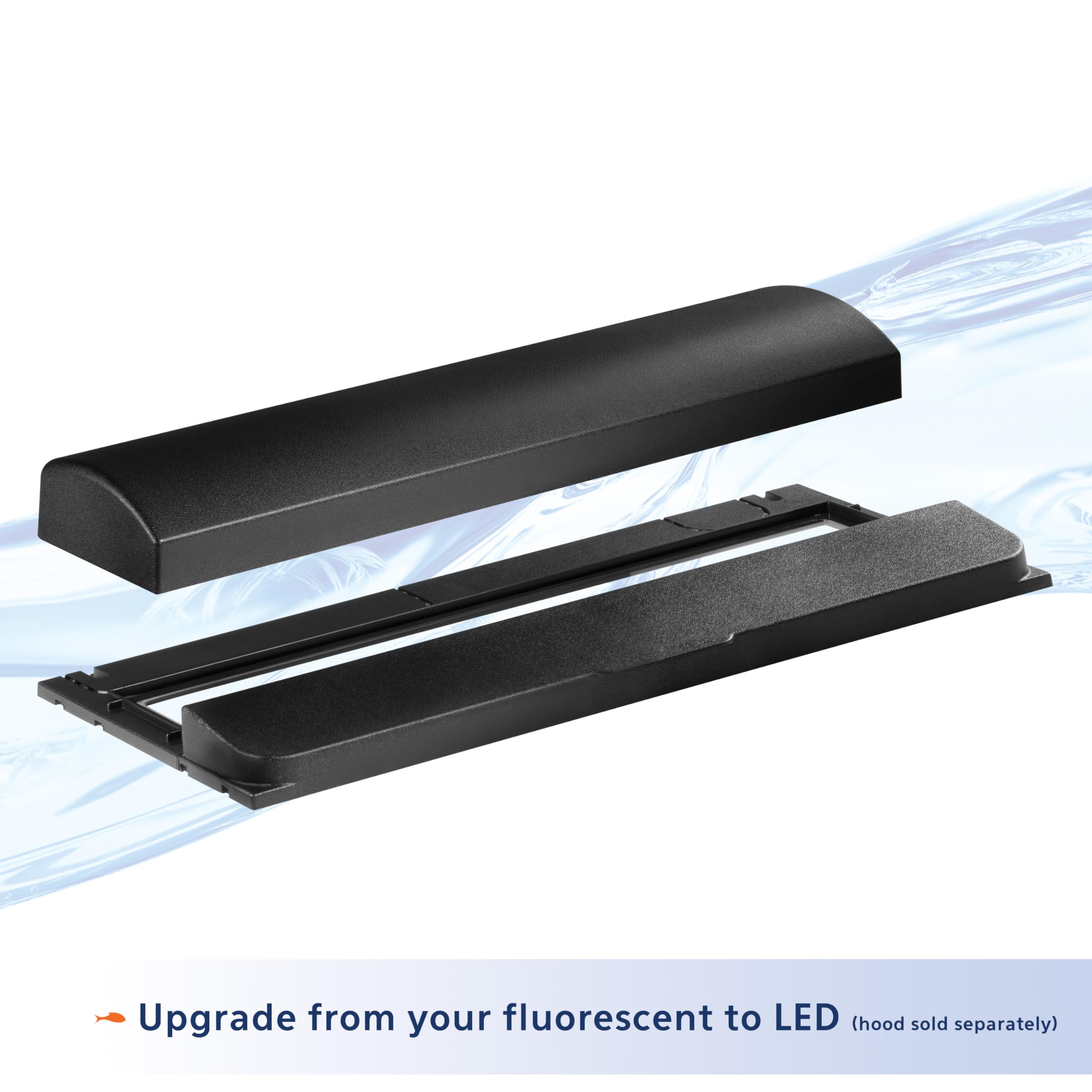 Aqueon LED Strip Light three-way switch offers convenient control for day, off, or moon glow.