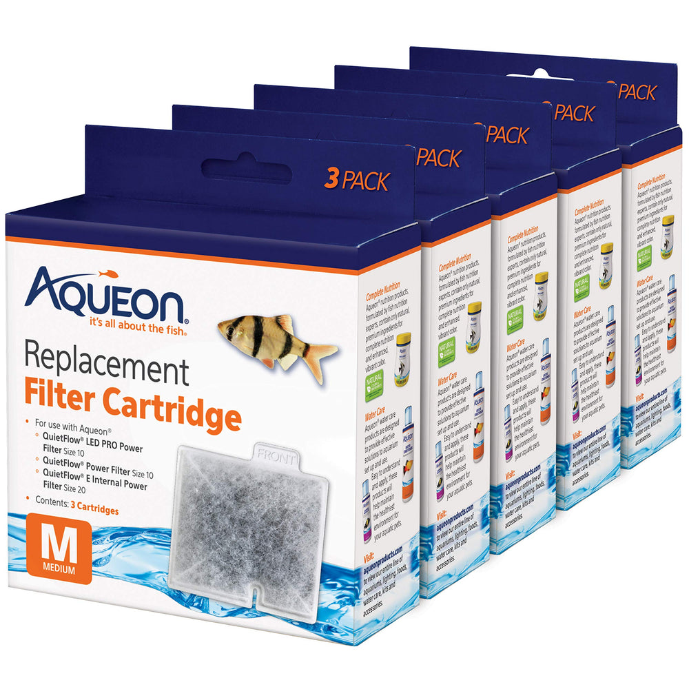 Aqueon medium filter cartridge dense floss improves mechanical filtration for clearer tank water