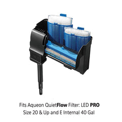 Aqueon patented distribution shows even carbon across cartridge.