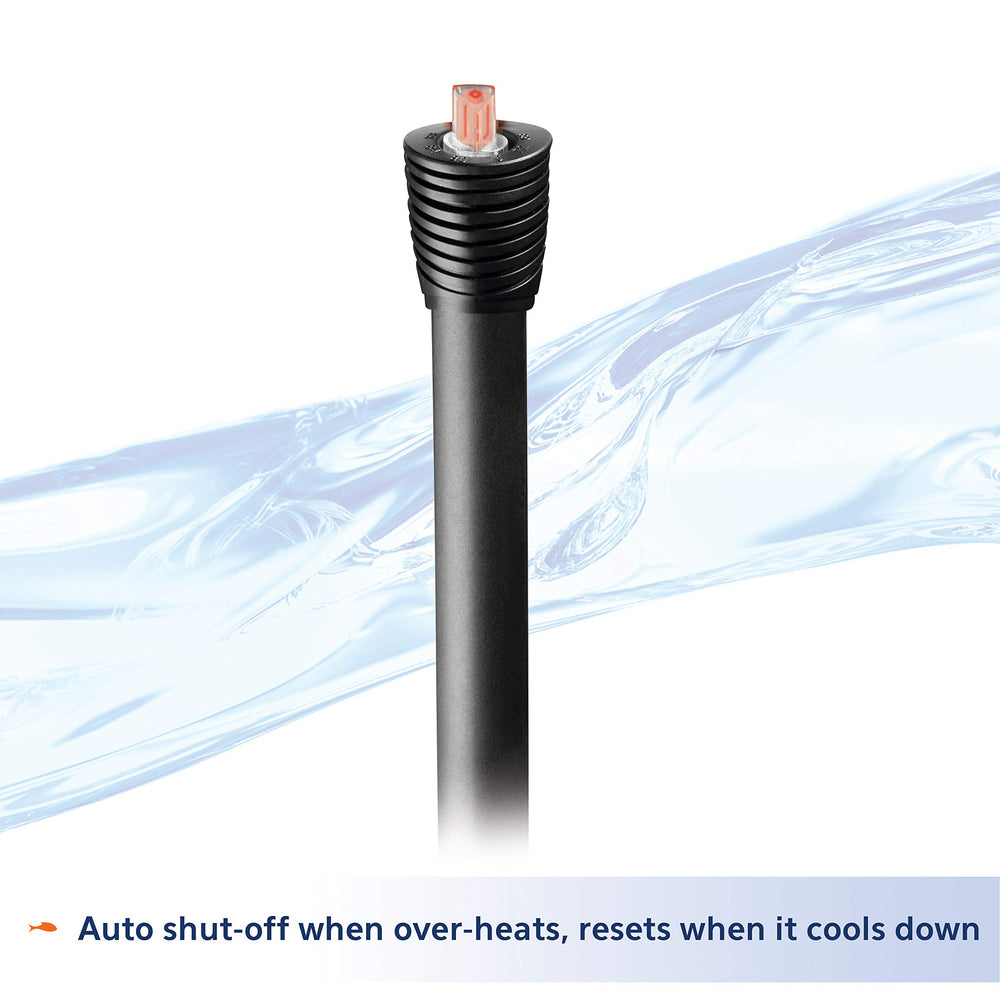 Aqueon Pro 100 shatterproof shell image underscores robust, long-lasting aquarium heater.