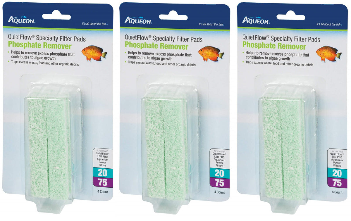 Aqueon QuietFlow Phosphate Remover Pad helps curb algae by removing phosphates.