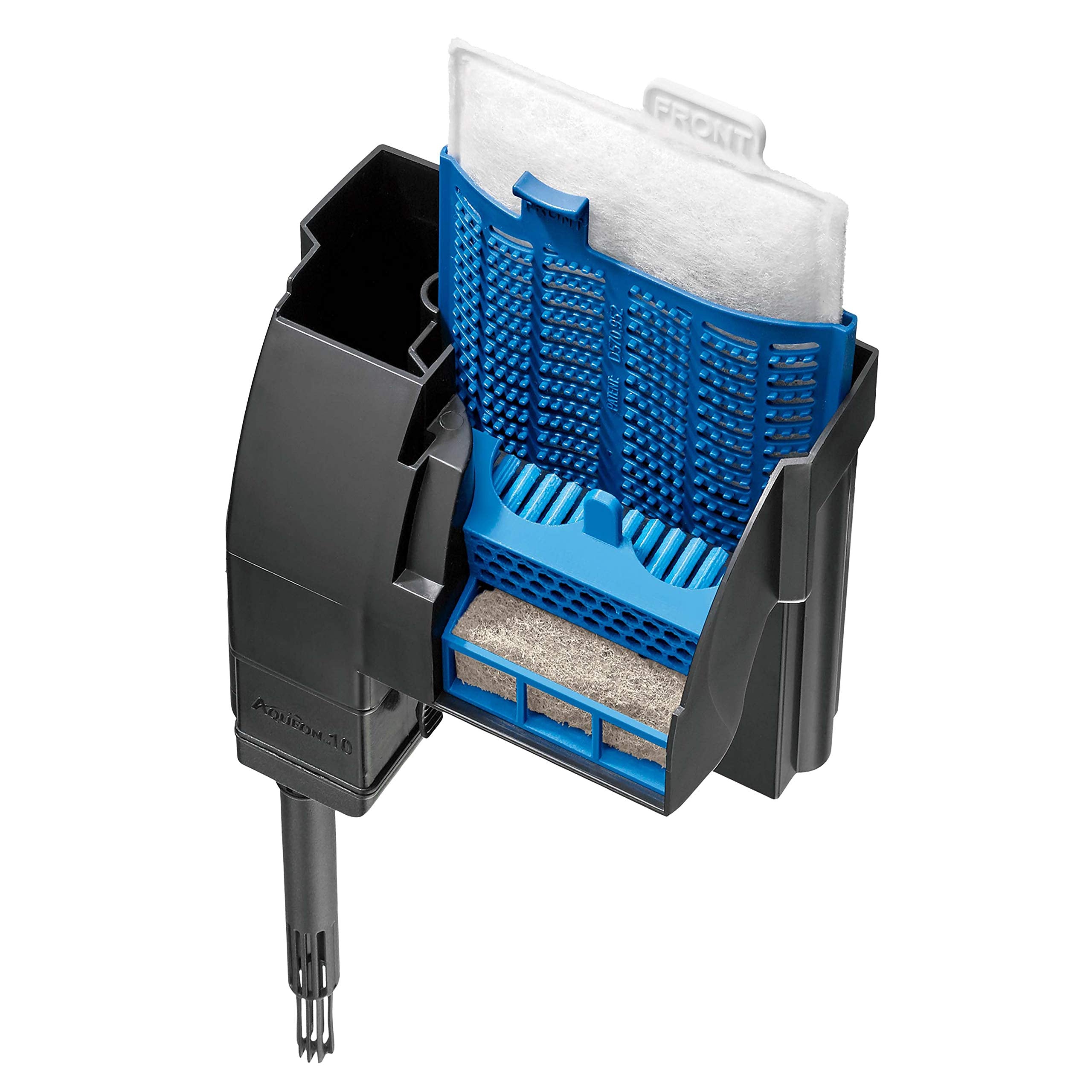Aqueon Replacement Filter Cartridge Medium activated carbon image emphasizes odor and color control possibilities.