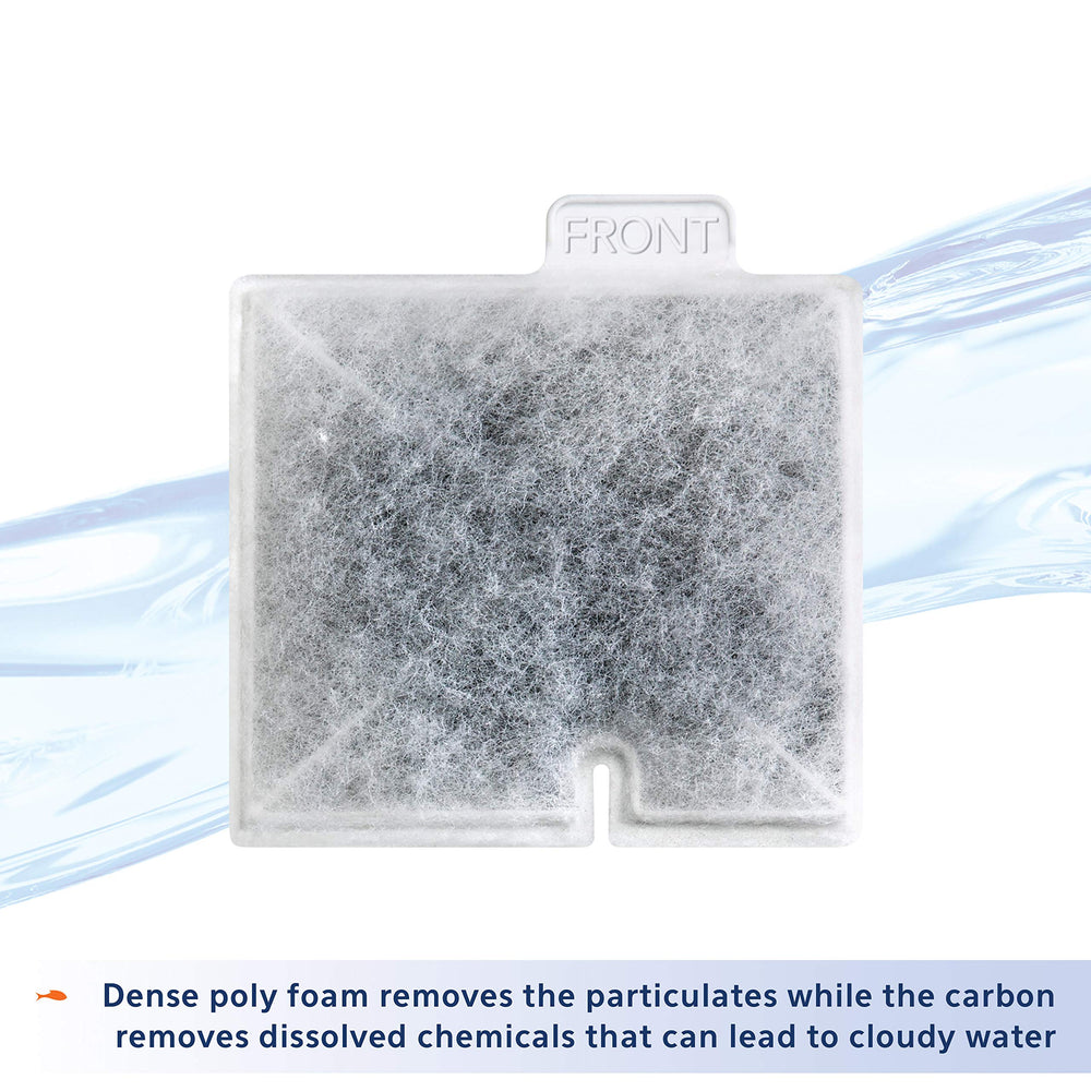 Aqueon replacement filter cartridge small even carbon distribution promotes consistent filtration.