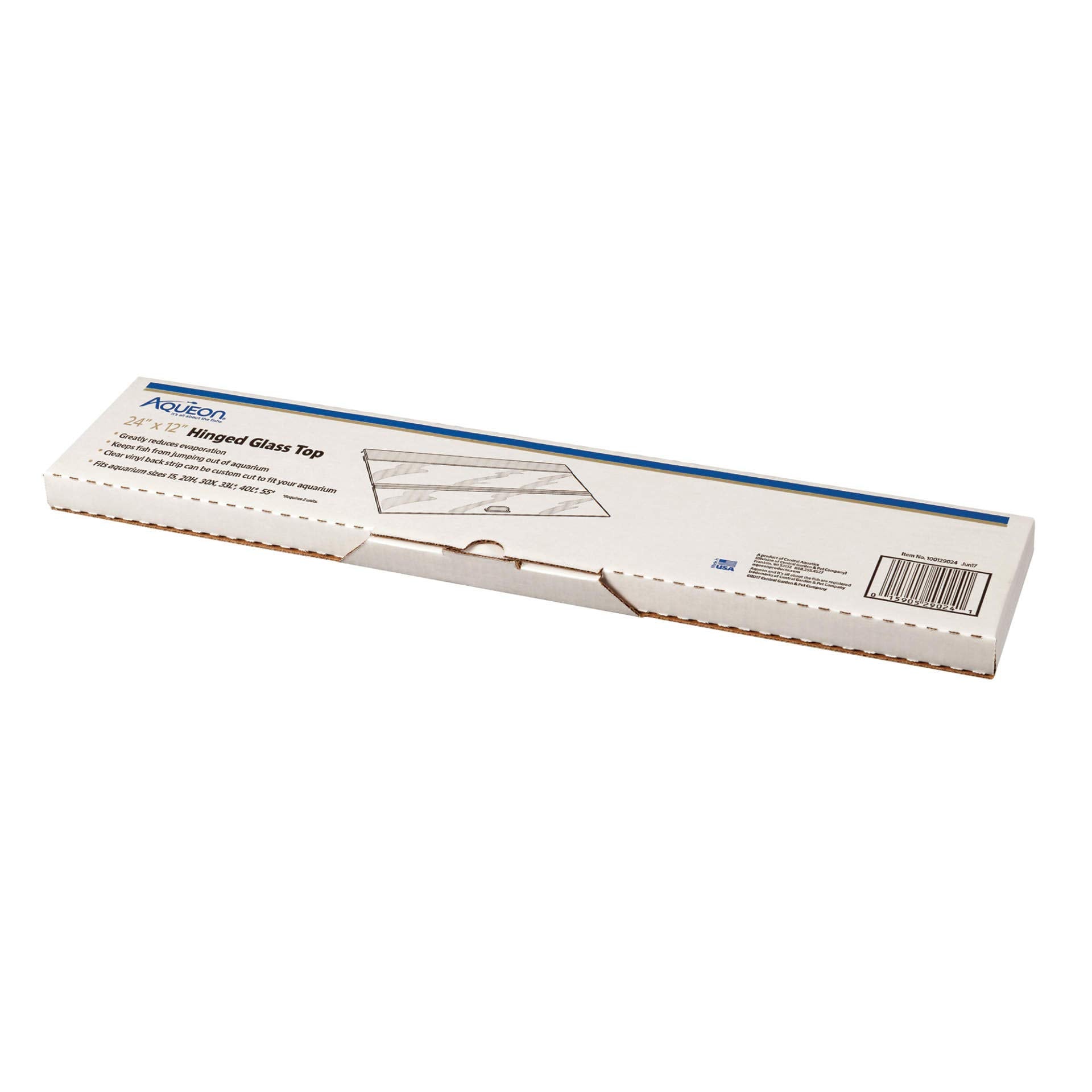 Aqueon Versa-Top 24-inch with full-length feeding door for easy feeding and tank maintenance.