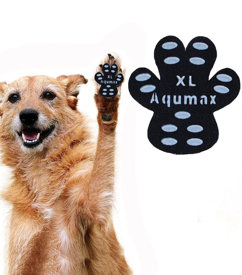 Aqumax dog paw protector close-up shows durable adhesive for strong traction