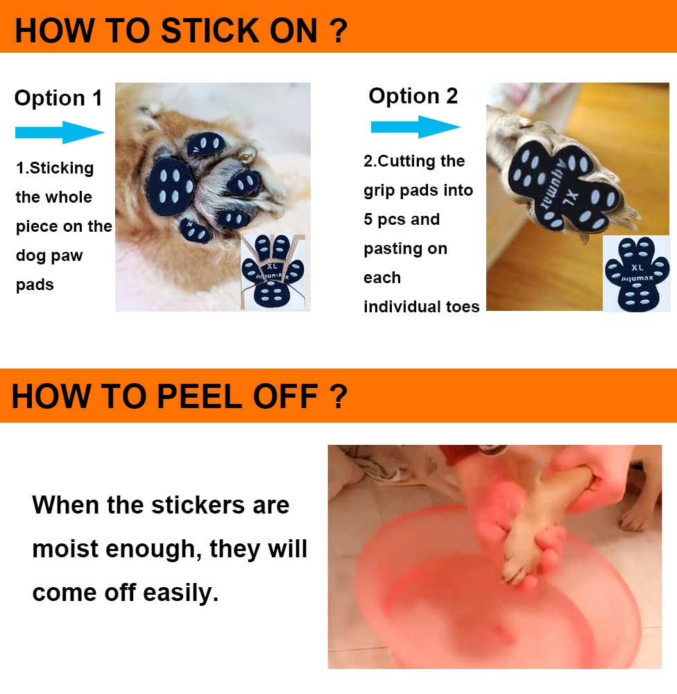 Aqumax setup guide image shows two fitting options for paw pads