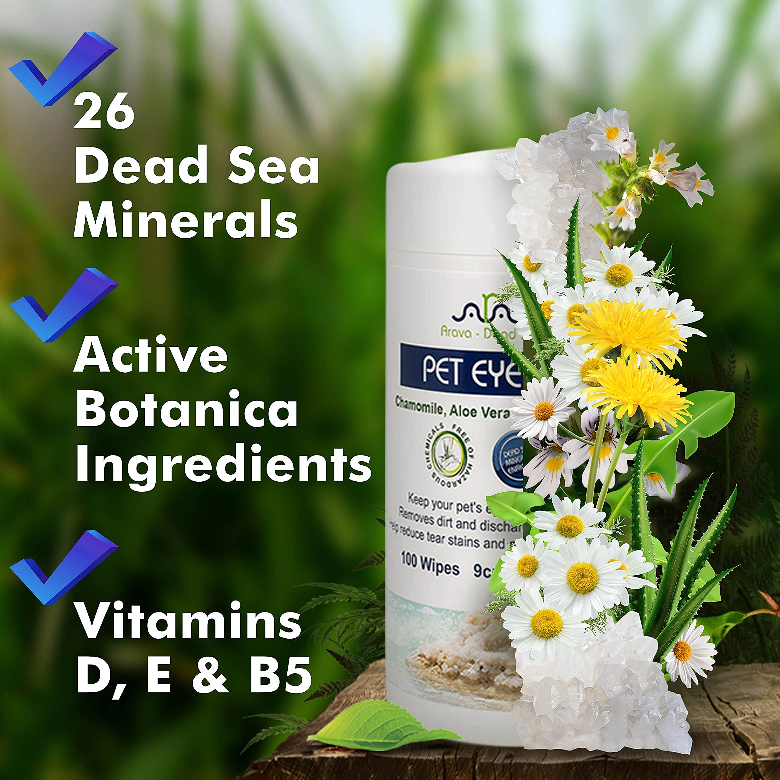 Arava Pet Eye Wipes 100-count bottle enables long-lasting use
