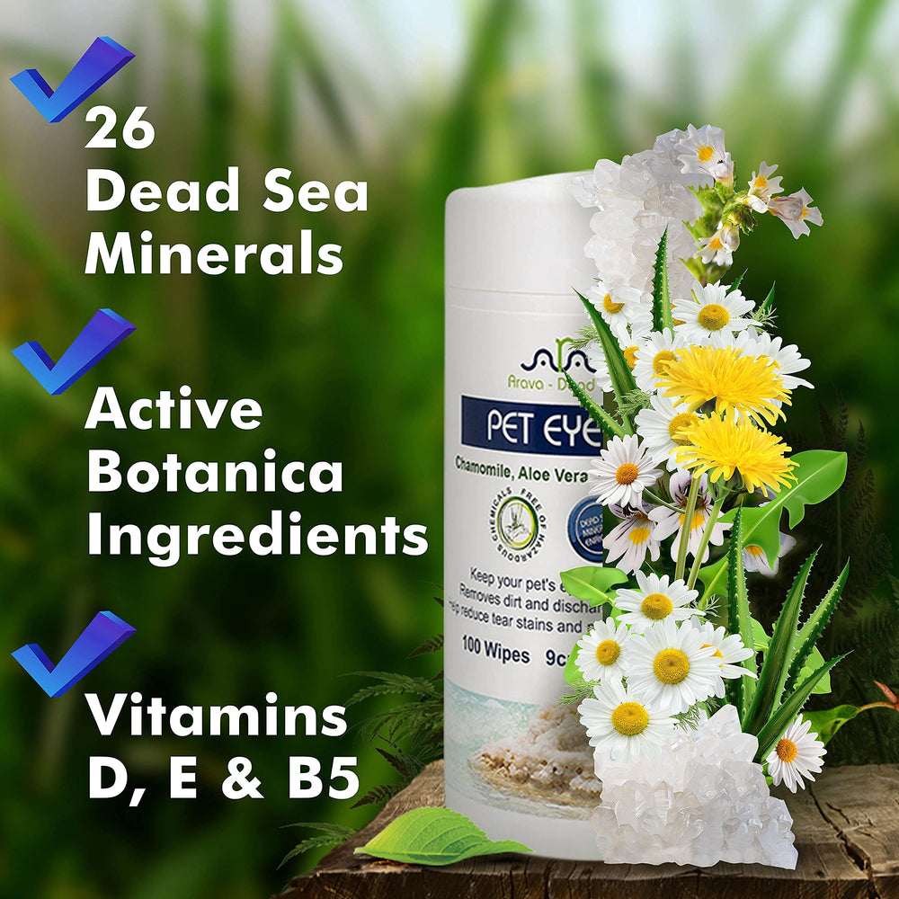 Arava Pet Eye Wipes 100-count bottle enables long-lasting use