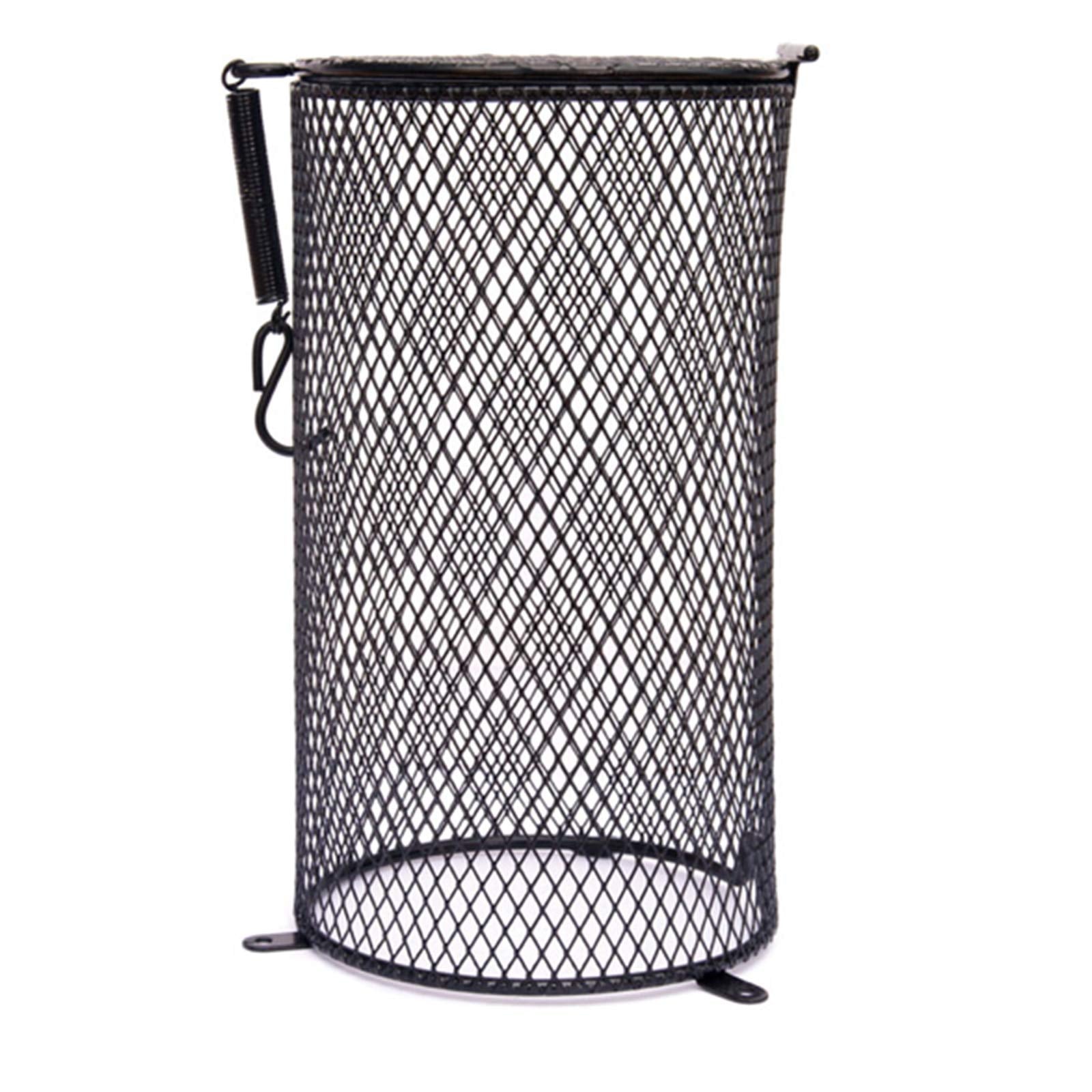 Arcadia Heat Lamp Safety Cage dimension specs highlight compact size for versatile terrarium setups.