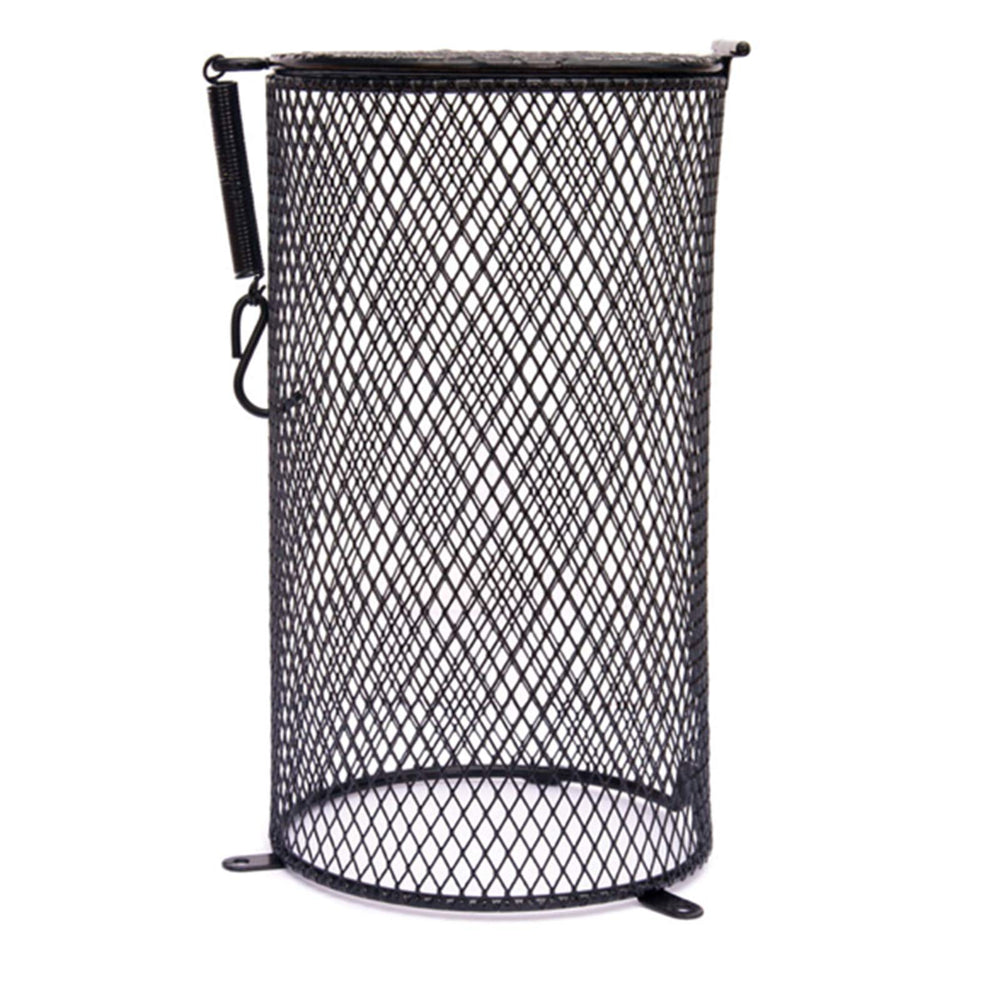 Arcadia Heat Lamp Safety Cage dimension specs highlight compact size for versatile terrarium setups.