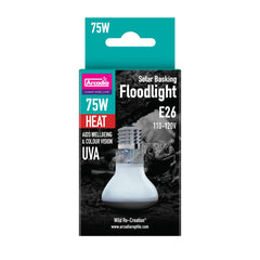 Arcadia Solar Basking Floodlight 75W front view showing focused heat for basking