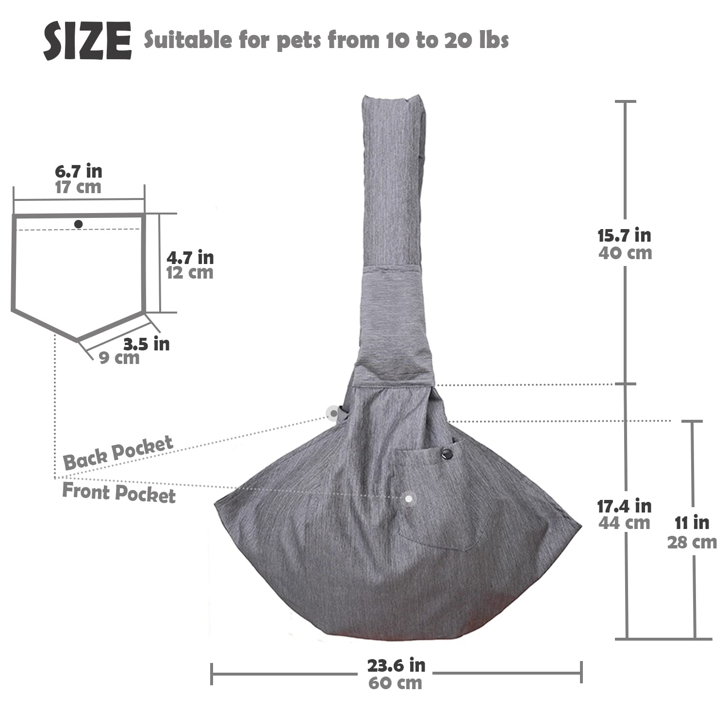 ARELLA dog sling compact-packaging-ready for easy storage and quick setup.
