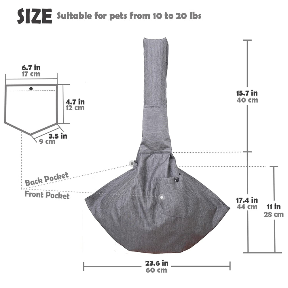 ARELLA dog sling compact-packaging-ready for easy storage and quick setup.