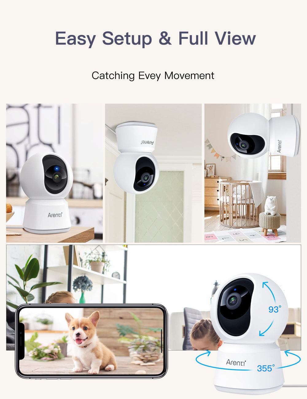 ARENTI web browser multi-view sharing supports up to four live feeds.