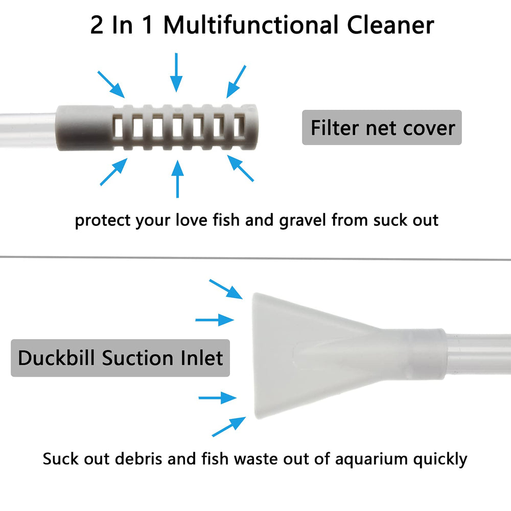 AREPK duckbill nozzle prevents gravel and fish from entering the siphon